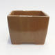 Ceramic bonsai bowl 11 x 11 x 8,5 cm, brown-gray color - 2nd quality - 1/4