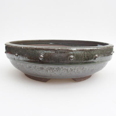 Ceramic bonsai bowl - 24 x 24 x 7 cm, color green - 1