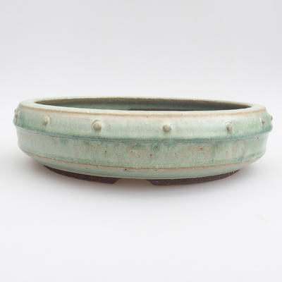 Ceramic bonsai bowl - 24 x 24 x 6 cm, color green - 1