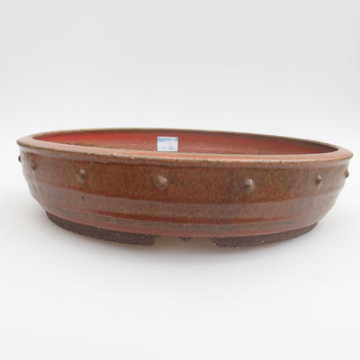 Ceramic bonsai bowl - 27 x 27 x 6 cm, red color - 1