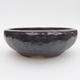 Ceramic bonsai bowl - 15,5 x 15,5 x 5 cm, blue-black color - 1/3
