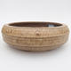 Ceramic bonsai bowl - 17 x 17 x 5,5 cm, brown-beige color - 1/3