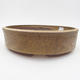 Ceramic bonsai bowl - 23 x 23 x 6 cm, brown-yellow color - 1/3