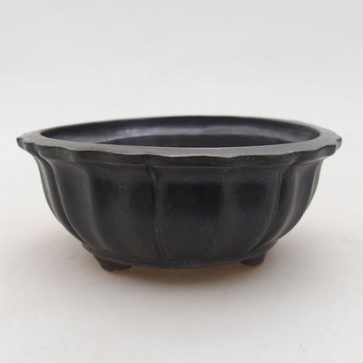 Ceramic bonsai bowl 10.5 x 10.5 x 4.5 cm, gray color - 1