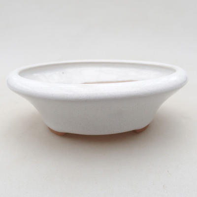 Ceramic bonsai bowl 12.5 x 12.5 x 4 cm, white color - 1