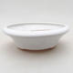 Ceramic bonsai bowl 12.5 x 12.5 x 4 cm, white color - 1/4