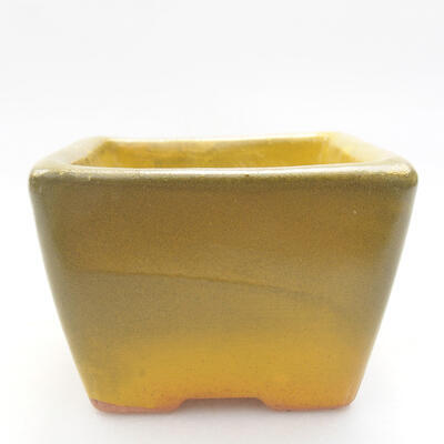 Ceramic bonsai bowl 6.5 x 6.5 x 5 cm, color yellow - 1