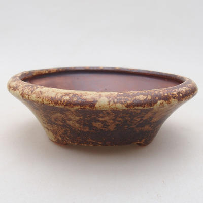 Ceramic bonsai bowl 12.5 x 12.5 x 4 cm, yellow color - 1