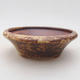 Ceramic bonsai bowl 12.5 x 12.5 x 4 cm, yellow color - 1/4