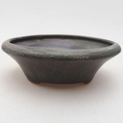 Ceramic bonsai bowl 12.5 x 12.5 x 4 cm, gray color - 1