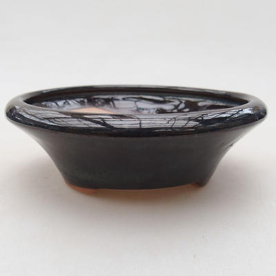 Ceramic bonsai bowl 12.5 x 12.5 x 4 cm, color blue - 1