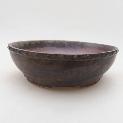 Ceramic bonsai bowl 17 x 17 x 4.5 cm, gray color - 1
