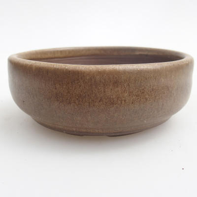 Ceramic bonsai bowl 10.5 x 10.5 x 4 cm, brown color - 1