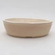 Ceramic bonsai bowl 14 x 9.5 x 4 cm, beige color - 1/4