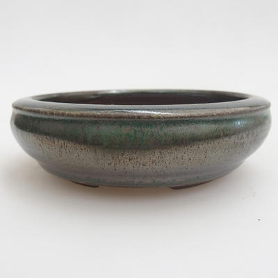 Ceramic bonsai bowl 11 x 11 x 3 cm, color green - 1