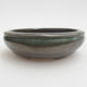 Ceramic bonsai bowl 11 x 11 x 3 cm, color green - 1/3