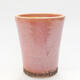 Ceramic bonsai bowl 8.5 x 8.5 x 9.5 cm, color pink - 1/3