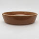 Ceramic bonsai bowl 16 x 11.5 x 4 cm, brown color - 1/4