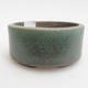 Ceramic bonsai bowl 8.5 x 8.5 x 4 cm, color green - 1/3