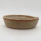 Ceramic bonsai bowl 14 x 9.5 x 4 cm, beige color - 1/4