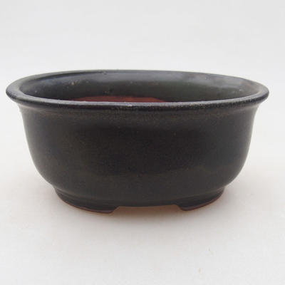 Ceramic bonsai bowl 12 x 10 x 5 cm, gray color - 1