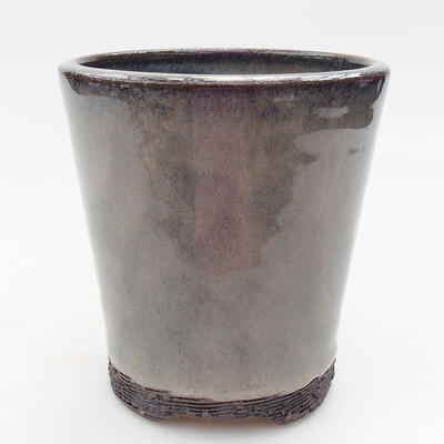 Ceramic bonsai bowl 9.5 x 9.5 x 10.5 cm, color gray - 1