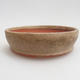 Ceramic bonsai bowl 11 x 11 x 3 cm, color beige - 1/3