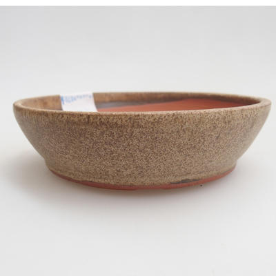 Ceramic bonsai bowl 11 x 11 x 3 cm, color beige - 1