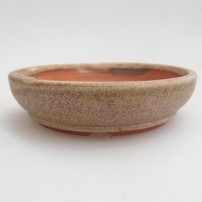 Ceramic bonsai bowl 11 x 11 x 3 cm, color beige - 1