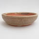 Ceramic bonsai bowl 11 x 11 x 3 cm, color beige - 1/3