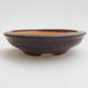 Ceramic bonsai bowl 8 x 8 x 2 cm, brown color - 1/3