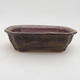 Ceramic bonsai bowl 15 x 12 x 4 cm, color brown - 1/4