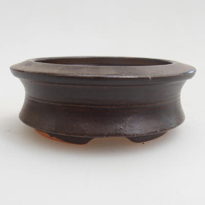 Ceramic bonsai bowl 7 x 7 x 2,5 cm, color brown - 1