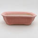Ceramic bonsai bowl 15 x 12 x 4 cm, color pink - 1/4