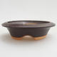 Ceramic bonsai bowl 7 x 7 x 1,5 cm, brown color - 1/3