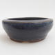 Ceramic bonsai bowl 8 x 8 x 3 cm, color blue - 1/3