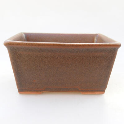 Ceramic bonsai bowl 11.5 x 9 x 5.5 cm, brown color - 1