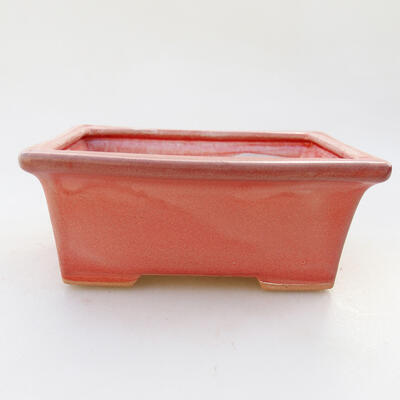 Ceramic bonsai bowl 11 x 8.5 x 4.5 cm, color pink - 1