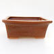 Ceramic bonsai bowl 11 x 8.5 x 4.5 cm, brown color - 1/3