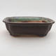Ceramic bonsai bowl 15 x 12 x 4 cm, color green - 1/4
