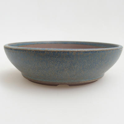 Ceramic bonsai bowl 12 x 12 x 3 cm, color blue - 1