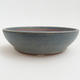 Ceramic bonsai bowl 12 x 12 x 3 cm, color blue - 1/3