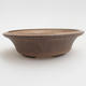 Ceramic bonsai bowl 10.5 x 10.5 x 3 cm, brown color - 1/3