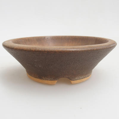 Ceramic bonsai bowl 11,5 x 11,5 x 3,5 cm, color brown - 1