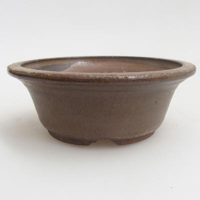 Ceramic bonsai bowl 11 x 11 x 4 cm, brown color - 1