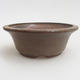 Ceramic bonsai bowl 11 x 11 x 4 cm, brown color - 1/3