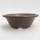 Ceramic bonsai bowl 12 x 12 x 4 cm, brown color - 1/3