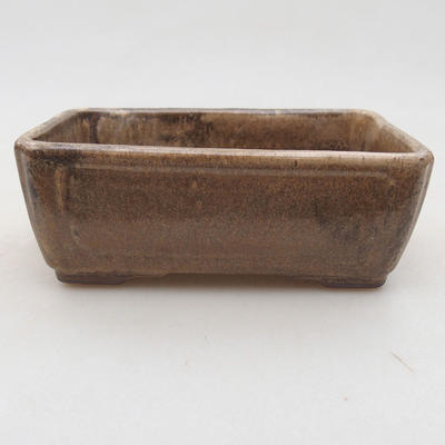 Ceramic bonsai bowl 13 x 9 x 4.5 cm, brown color - 1
