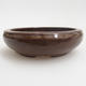 Ceramic bonsai bowl 11,5 x 11,5 x 3,5 cm, color brown - 1/3