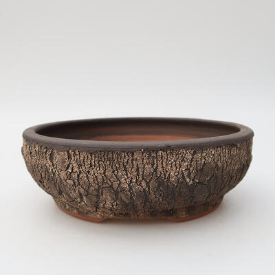 Ceramic bonsai bowl 18 x 18 x 6 cm, color cracked - 1